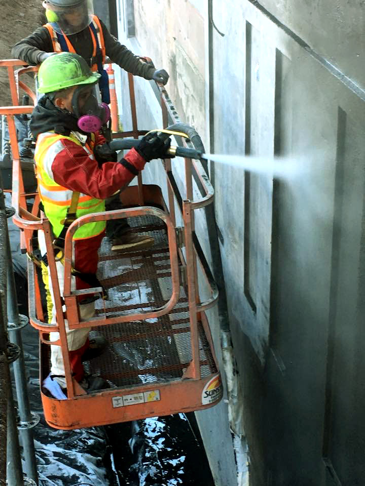 Exposed aggregate finish on pour in place concrete wall on the CSUS Campus Union Hall Expansion contracted by Urata & Sons Concrete